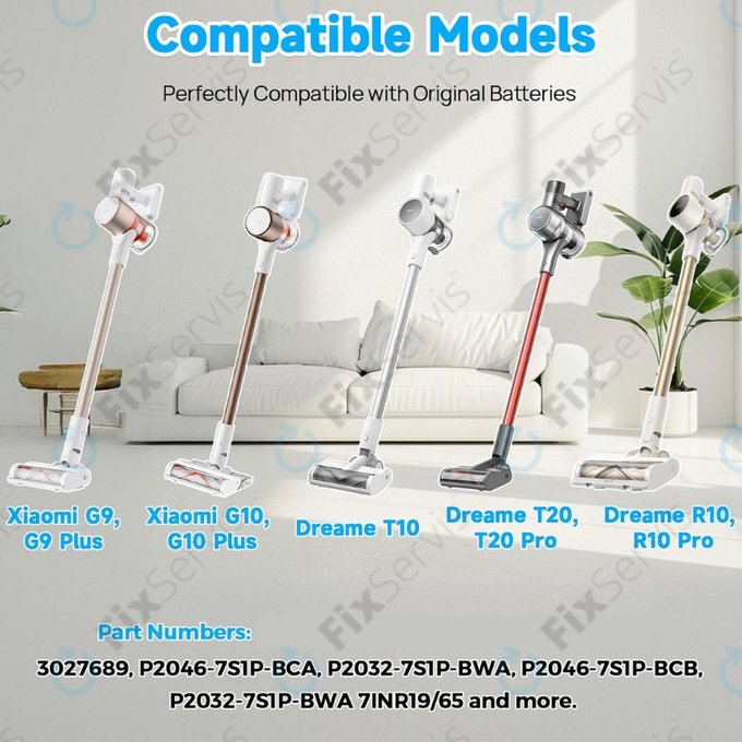 Batéria pre Xiaomi Dreame G9, G10, T10, T20, R10, 3027689, Li-Ion, 25.2V, 3500mAh