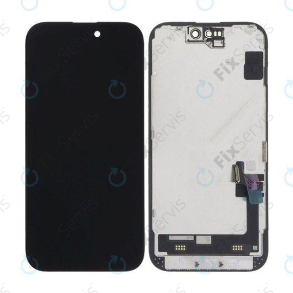 Displej Soft OLED pre iPhone 15, Dotykové sklo s rámom, FixPremium