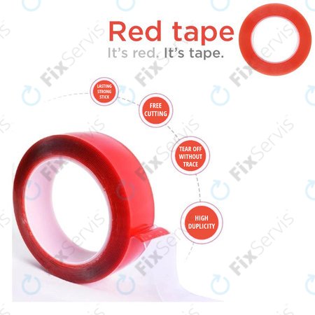 Magic RED Tape - Obojstranná Lepiaca Páska - 8mm x 25m (Transparentná)
