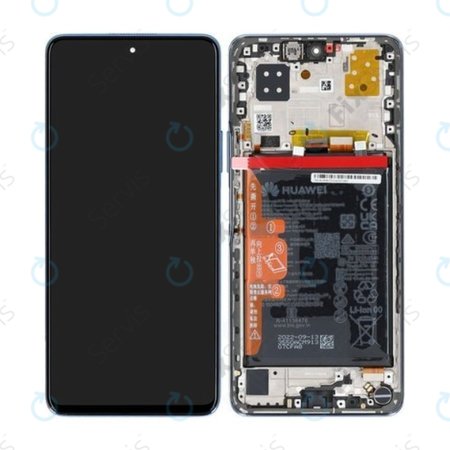 Huawei Nova 9 SE JLN-LX1 JLN-LX3 - LCD Displej + Dotykové Sklo + Rám + Batéria (Crystal Blue) - 02354UWB Genuine Service Pack