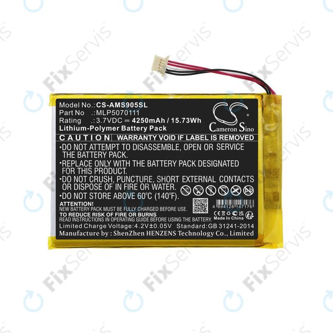 Batéria pre Autel MaxiSys Mini, MaxiIM IM508, MS905, 4250mAh, Li-Pol, 3.7V, MLP5070111, HQ