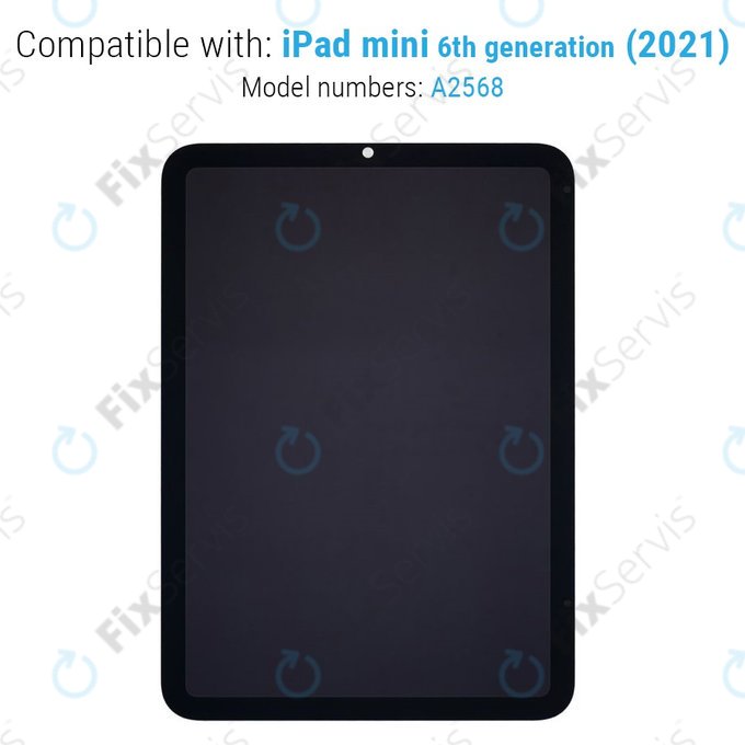 Apple iPad Mini 6 - LCD Displej + Dotykové Sklo (Black) Refurbished