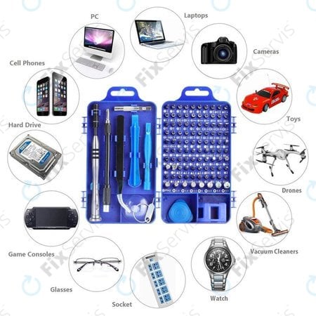 Kingsdun - Profesionálna Sada Náradia pre Servis Telefónov, PC a Elektroniky 115v1