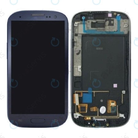 Samsung Galaxy S3 i9300 - LCD Displej + Dotykové Sklo + Rám (Pebble Blue) OLED
