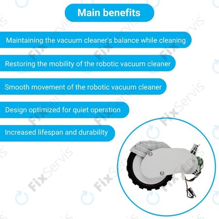 Xiaomi Robot Vacuum X20, S10, Dreame X30, X20, X10 Pro - Koleso s Motorom (Pravé) (Biele)