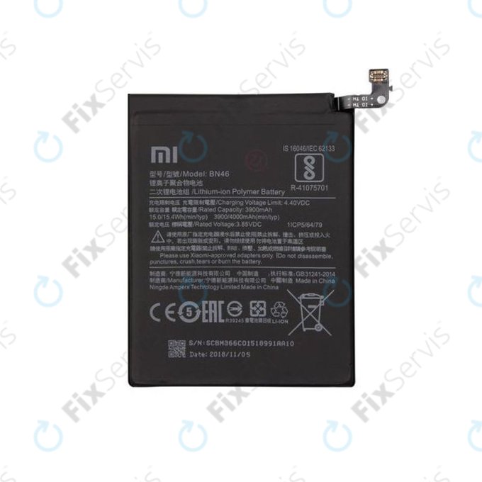 Xiaomi Redmi Note 8T, Redmi Note 6 Pro, Redmi 7, Redmi 8A - Batéria BN46 4000mAh - 46BN46A090H8 Genuine Service Pack