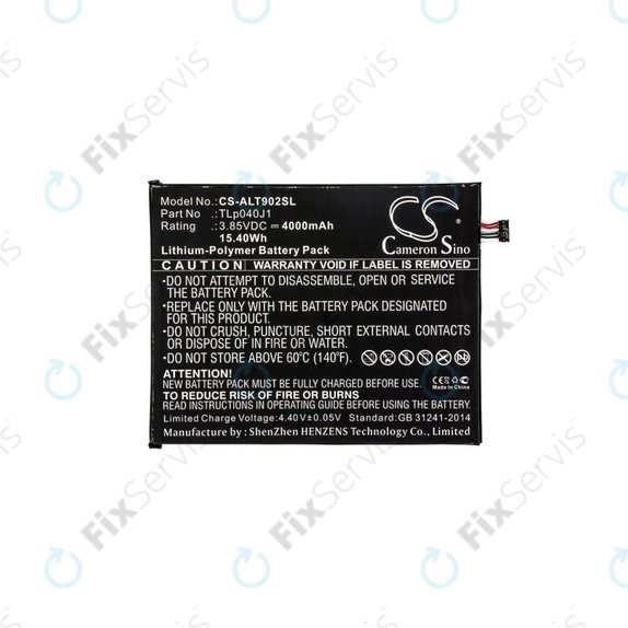 Batéria pre Alcatel 8082, Alcatel 9024w, 4000mAh, Li-Pol, 3.85V, TLp040J1, HQ