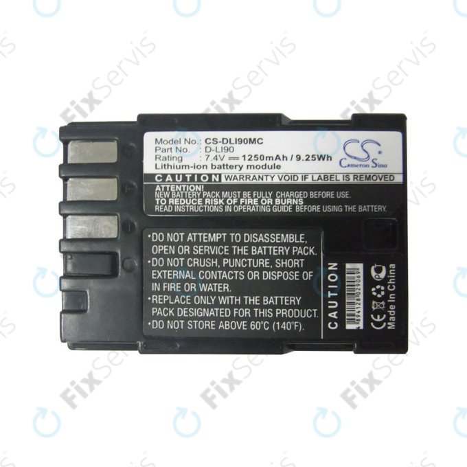 Batéria pre Pentax 645d, K-5, 1250mAh, Li-Ion, 7.4V, D-LI90, HQ