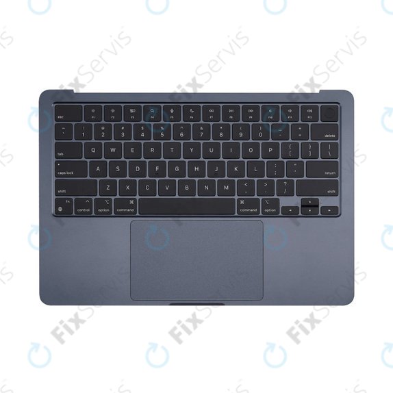 Horný rám klávesnice pre MacBook Air 13", A3113 (2024), s klávesnicou US a batériou, Midnight, 661-40230, Genuine Apple