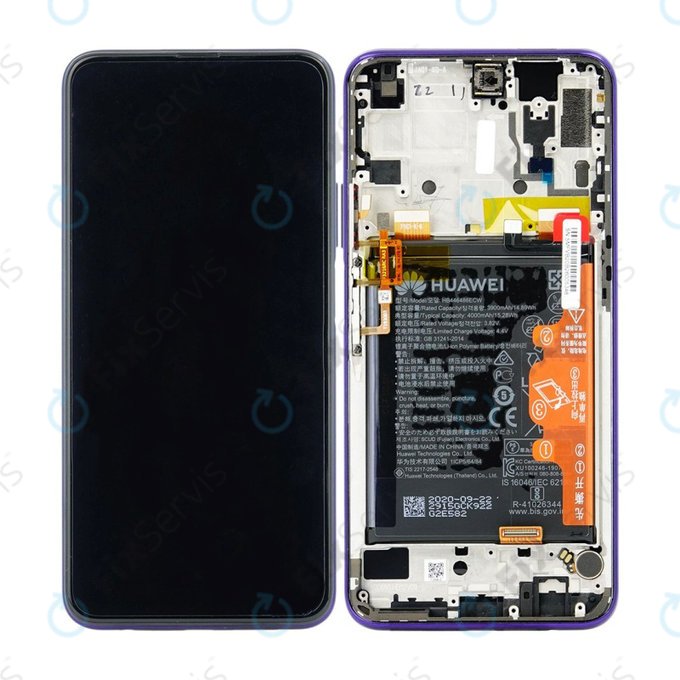 Huawei Honor 9X Pro - LCD Displej + Dotykové Sklo + Rám + Batéria (Phantom Purple) - 02353AKK Genuine Service Pack