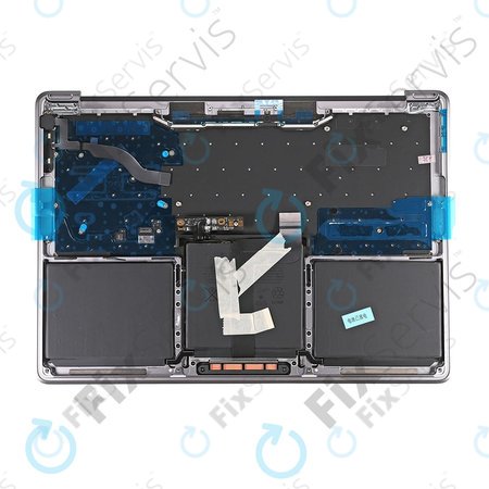 Apple MacBook Pro 13" A1708 (Late 2016 - Mid 2017) - Horný Rám Klávesnice + Klávesnica US + Mikrofón + Trackpad + Reproduktory (Silver)