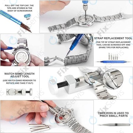 Sada hodinárskych nástrojov na opravu hodiniek - 185ks