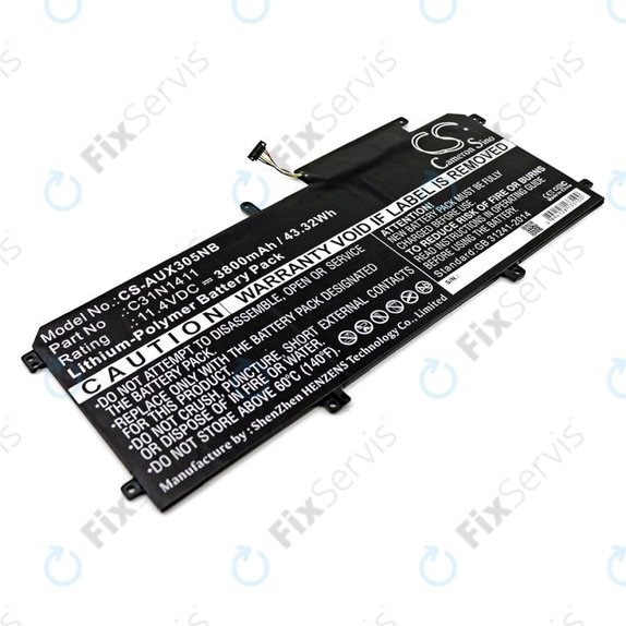 Batéria pre Asus Zenbook UX305, 3800mAh, Li-Pol, 11.4V, C31N1411, HQ