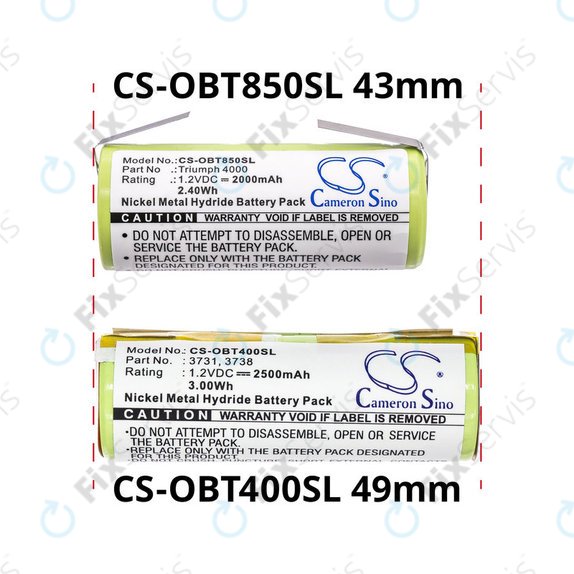 Batéria pre Oral-B Professional Care, Triumph, 2500mAh, Ni-MH, 1.2V, 3731, HQ