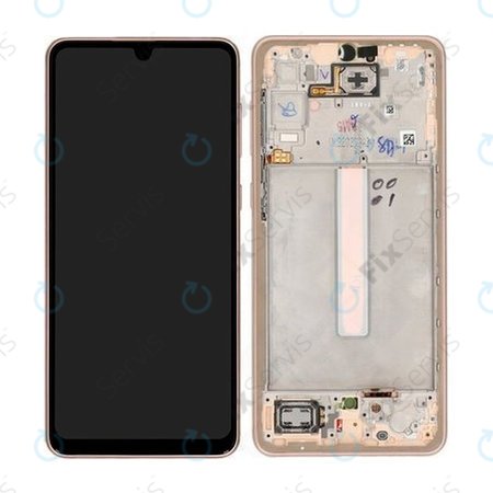Samsung Galaxy A33 5G A336B - LCD Displej + Dotykové Sklo + Rám (Awesome Peach) - GH82-28143D, GH82-28144D Genuine Service Pack