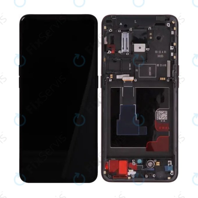 Oppo Reno 2 - LCD Displej + Dotykové Sklo + Rám (Black) - O-4902800 Genuine Service Pack