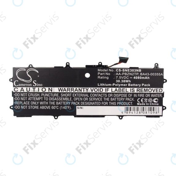 Batéria pre Samsung Chromebook Series 3, 4080mAh, Li-Pol, 7.5V, AA-PBZN2TP, HQ