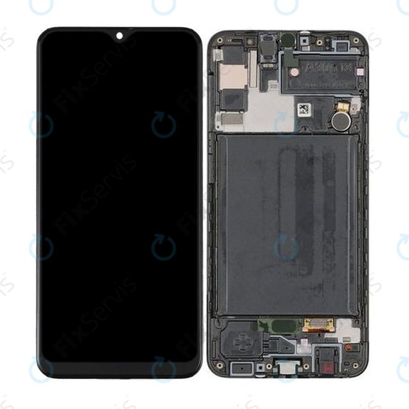 Samsung Galaxy A30s A307F - LCD Displej + Dotykové Sklo + Rám (Prism Crush Black) OLED