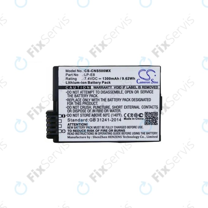 Canon EOS 550D, 600D, 650D, 700D, Kiss X4, X5, X6i, Rebel T2i, T3i, T4i, T5i - Batéria LP-E8 Li-Ion 1300mAh HQ