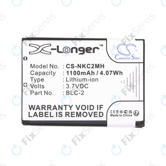 Batéria pre Nokia 3310, 3330, 1220, 1260, 3560, 5510, 6650, 6800, BLC-2, Li-ion, 3.7V, 1100mAh, HQ