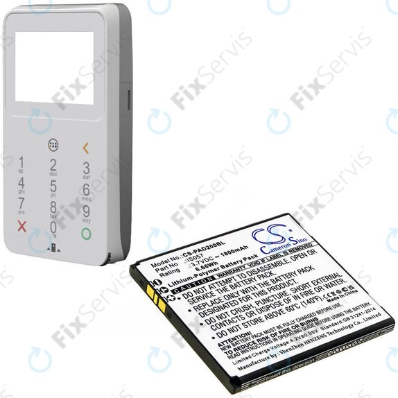 Batéria pre Pax myPOS D200, D200T, IS275, D200, 1800mAh, Li-Pol, 3.7V, IS057, HQ