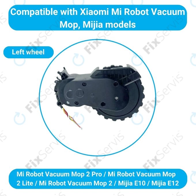 Xiaomi Mijia E10, E12, Mi Robot Vacuum Mop 2 Lite, 2 Pro - Koleso s Motorom (Ľavé) (Čierne)
