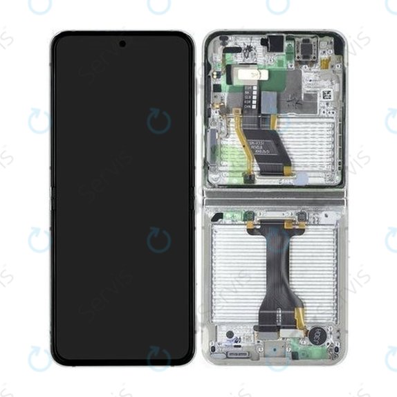 Samsung Galaxy Z Flip 5 F731B - LCD Displej + Dotykové Sklo + Rám (Cream) - GH82-31827B Genuine Service Pack