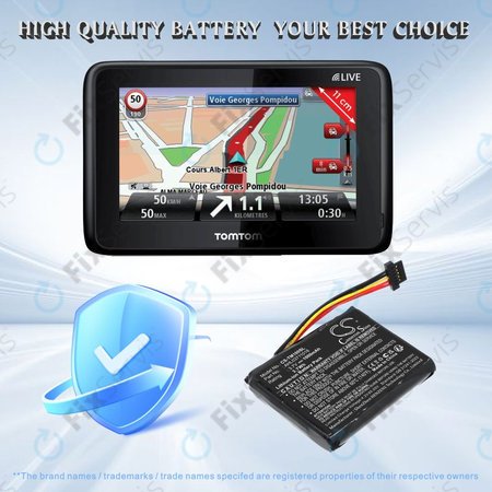 Batéria pre TomTom GO 1000 Live, 1005, 2050, 1000mAh, Li-Ion, 3.7V, AHL03711018, HQ