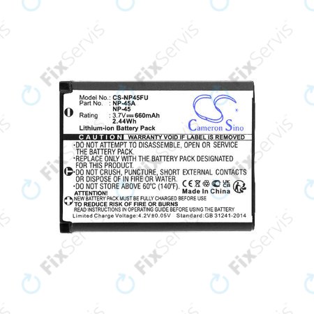 Batéria pre Leica, ALBA, Fujifilm, Avision, Praktica, Medion, 660mAh, Li-Ion, 3.7V, NP-45, HQ