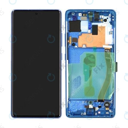 Samsung Galaxy S10 Lite G770F - LCD Displej + Dotykové Sklo + Rám (Prism Blue) - GH82-21672C, GH82-22044C, GH82-22045C, GH82-21992C, GH82-22045C Genuine Service Pack