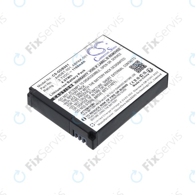 Batéria pre GoPro HD Hero, Hero2, 1100mAh, Li-Ion, 3.7V, AHDBT-001, HQ