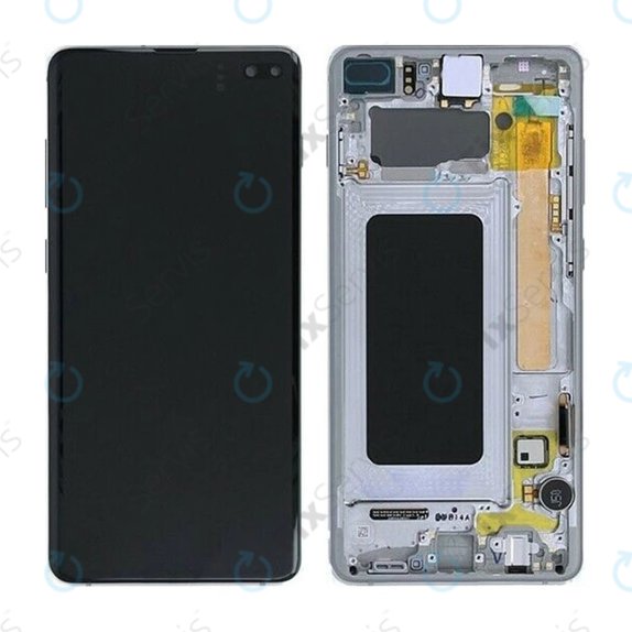 Samsung Galaxy S10 Plus G975F - LCD Displej + Dotykové Sklo + Rám (Prism Black) TFT