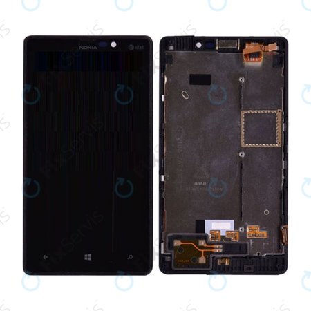 Nokia Lumia 820 - LCD Displej + Dotykové Sklo + Rám (Black) TFT