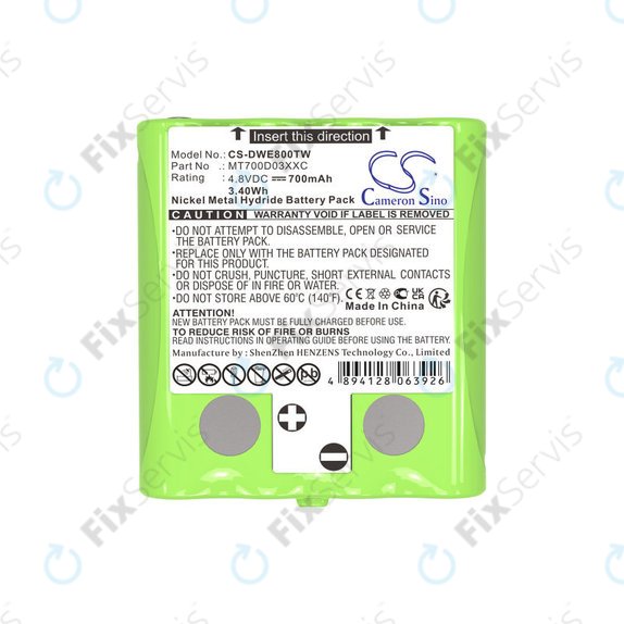 Batéria pre Detewe Outdoor Pmr a Simvalley, 700mAh, Ni-MH, 4.8V, MT700D03XXC, HQ