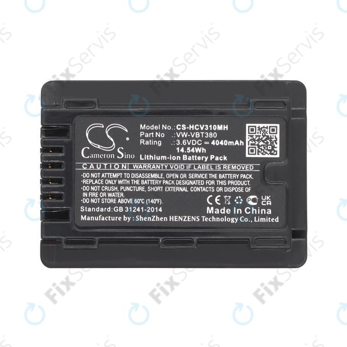 Batéria pre Panasonic HC-550EB, 4040mAh, Li-Ion, 3.6V, VW-VBT380, HQ
