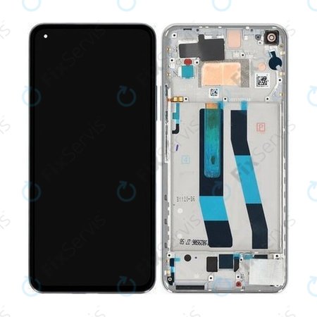 Xiaomi 11 Lite 5G NE 2109119DG 2107119DC - LCD Displej + Dotykové Sklo + Rám (Snowflake White) - 5600040K9D00 Genuine Service Pack