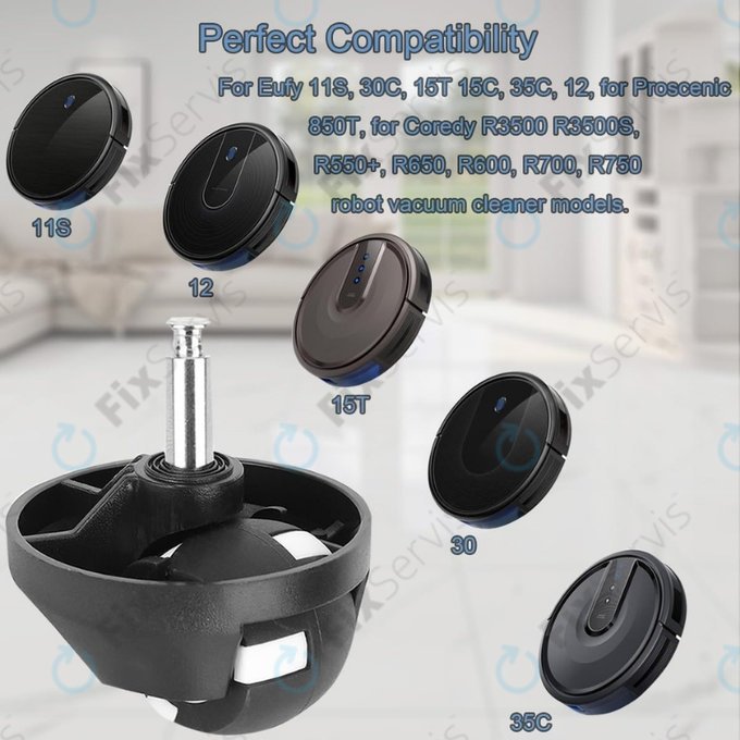 Eufy Robovac-series - Predné Koliesko (Čierne)