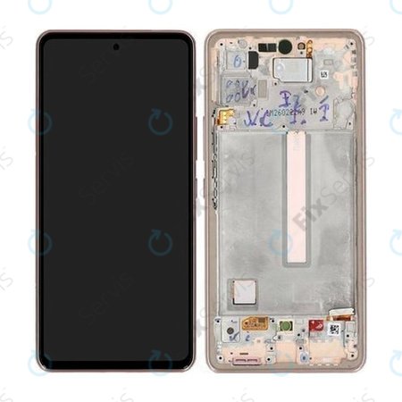 Samsung Galaxy A53 5G A536B - LCD Displej + Dotykové Sklo + Rám (Awesome Peach) - GH82-28024D, GH82-28025D Genuine Service Pack