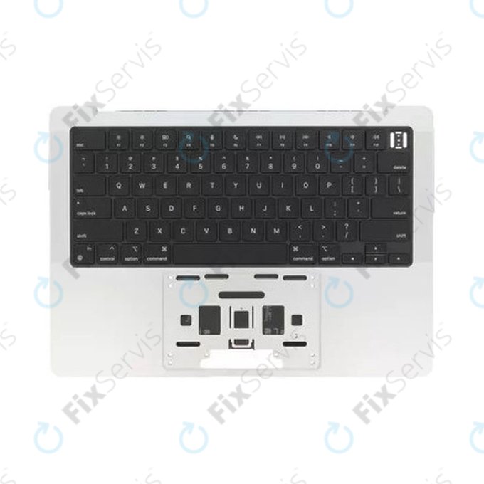 Horný rám klávesnice pre MacBook Pro 14", A3185 (2024), s klávesnicou US a batériou, Silver, 661-50211, Genuine Apple