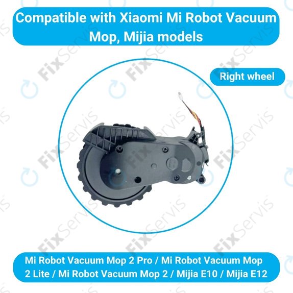 Xiaomi Mijia E10, E12, Mi Robot Vacuum Mop 2 Lite, 2 Pro - Koleso s Motorom (Pravé) (Čierne)