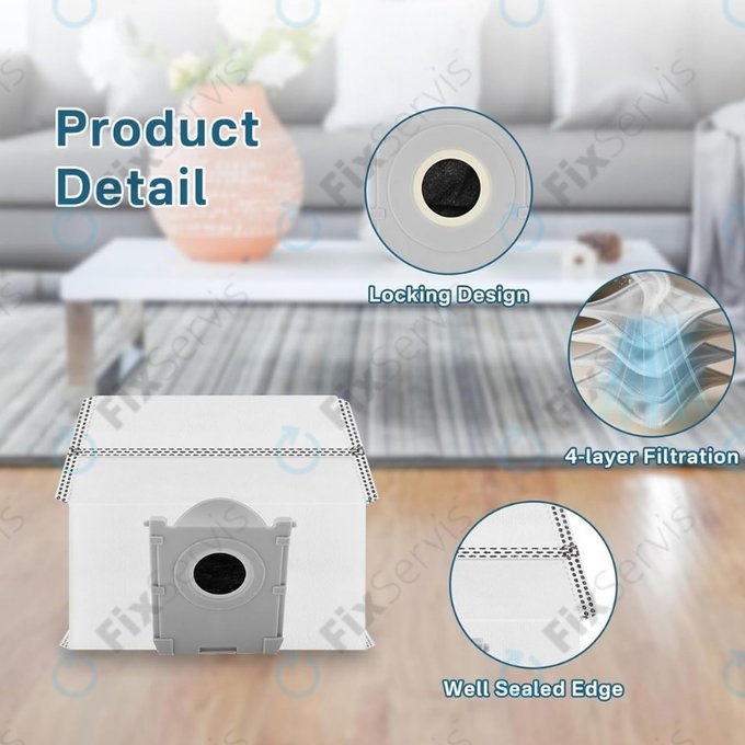Vrecko do vysávača, 4 ks pre Ecovacs Deebot T30c, T50-series, T80-series, X8-series, X9 Pro-series