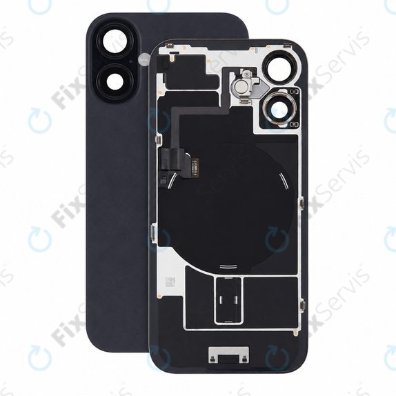 Sklo zadného housingu pre iPhone 16, Black, Pulled A