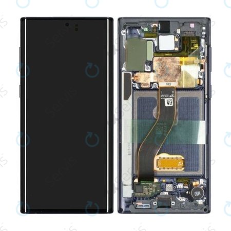 Samsung Galaxy Note 10 - LCD Displej + Dotykové Sklo + Rám (Aura Black) - GH82-20818A, GH82-20817A Genuine Service Pack