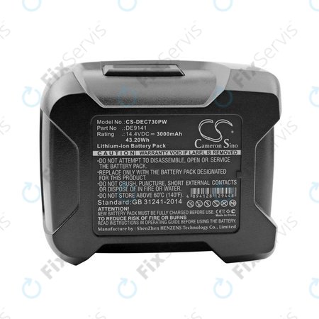 Batéria pre Dewalt DC528, DC612, DC728, DC830, Wurth BS 14-A, 3000mAh, Li-Ion, 14.4V, DE9141, HQ