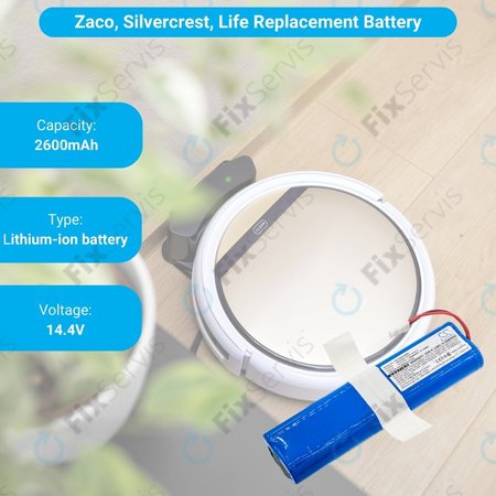 Zaco V3, V40, V5s Pro, V5x, Silvercrest SSWR A1, SSWR B1, SSR 3000 A1 - Batéria 18650B4-4S1P-AGX-2 Li-Ion 14.4V 2600mAh HQ