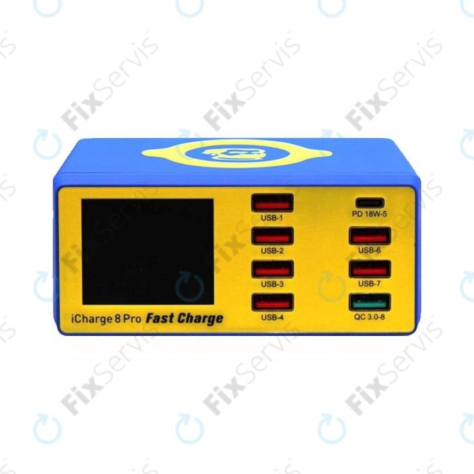 Mechanic iCharge 8 Pro - USB Servisná Nabíjacia Stanica s USB-C, USB 3.0 a Bezdrôtovým Nabíjaním