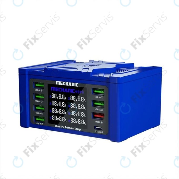 Mechanic V-Power 8 Pro - USB Servisná Nabíjacia Stanica s USB-C, USB 3.0