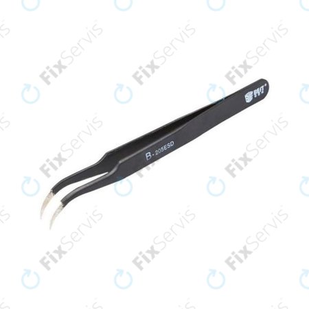 Best B-205ESD - ESD Kovová Pinzeta s Prehnutou Špičkou (117mm)