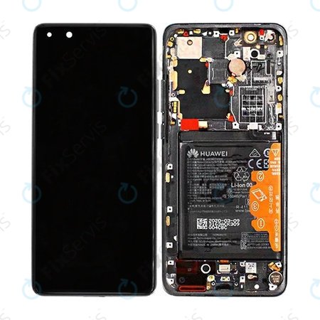 Huawei P40 Pro Plus - LCD Displej + Dotykové sklo + Rám + Batéria + Senzor Odtlačku Prsta (Ceramic Black) - 02353RVJ Genuine Service Pack