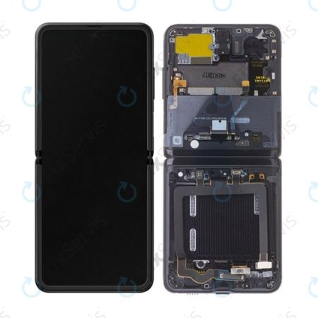 Samsung Galaxy Z Flip F700N - LCD Displej + Dotykové Sklo + Rám (Thom Browne Edition) - GH82-22215C Genuine Service Pack